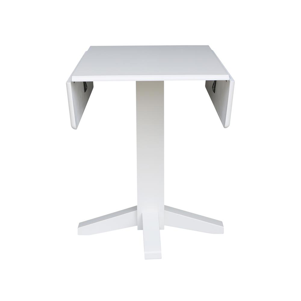 36" Square Dual Drop Leaf Dining Table , White