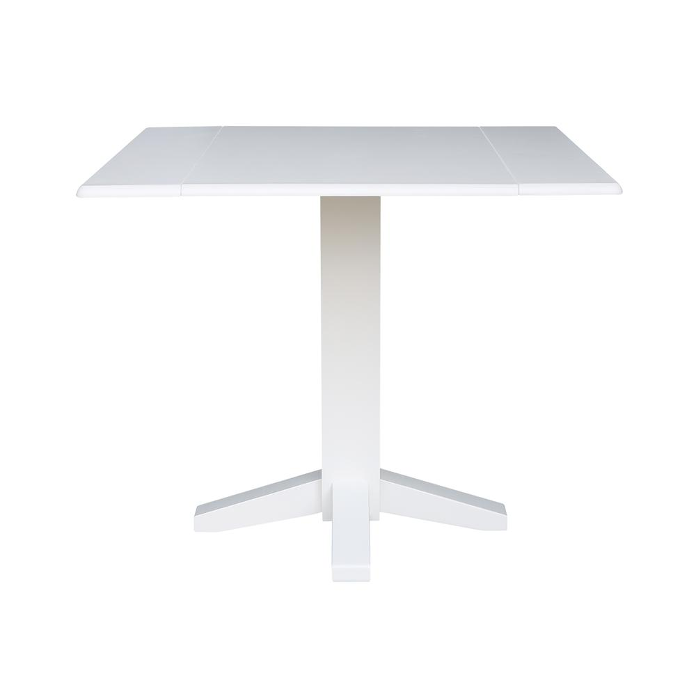 36" Square Dual Drop Leaf Dining Table , White