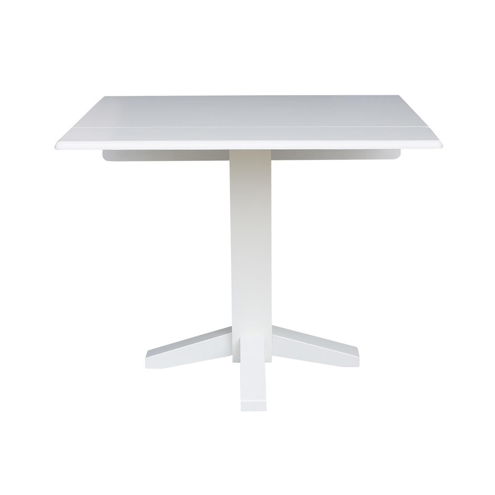 36" Square Dual Drop Leaf Dining Table , White