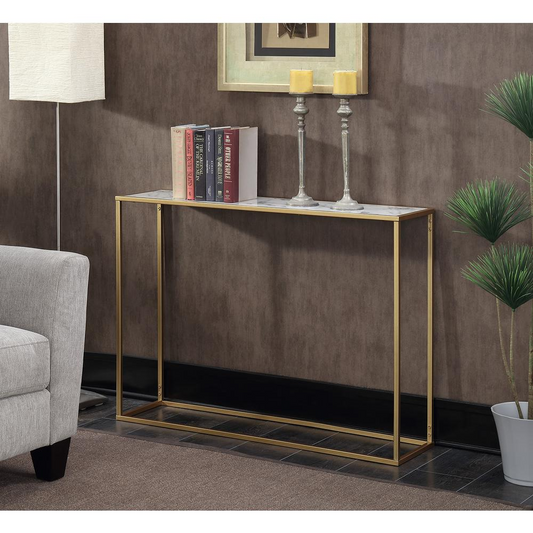 Gold Coast Faux Marble Console Table