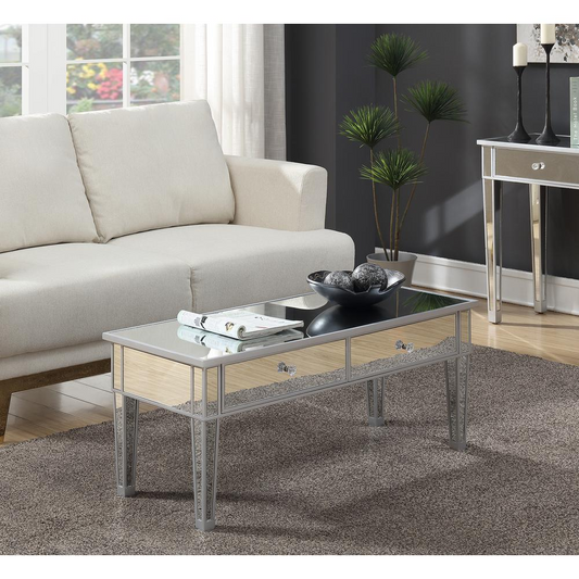 Gold Coast Mirror Coffee Table with Two Drawers