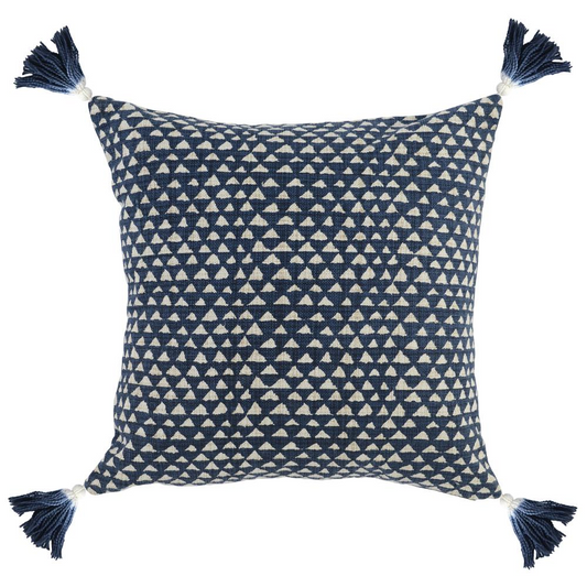 Kosas Home Taka 100% Cotton 20” Throw Pillow, Blue