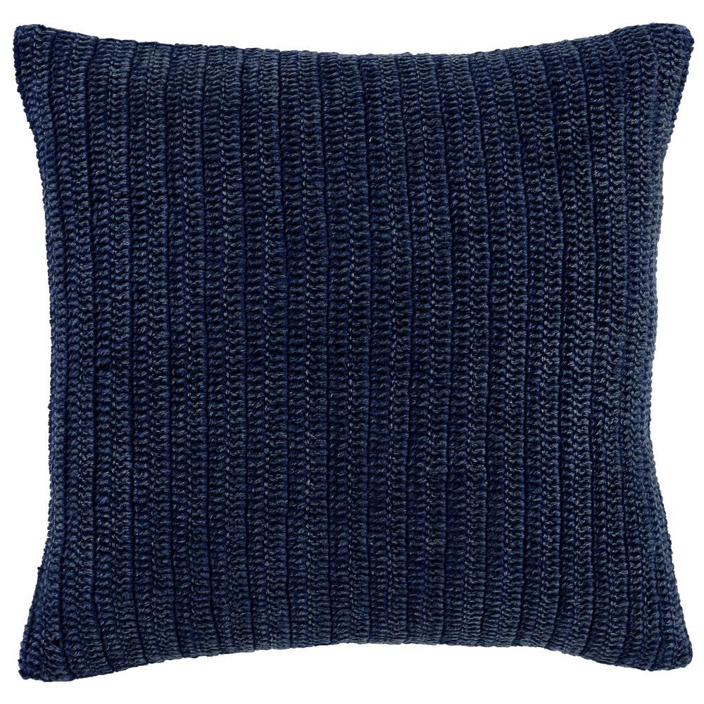 Kosas Home Marcie Knitted 22" Throw Pillow, Indigo