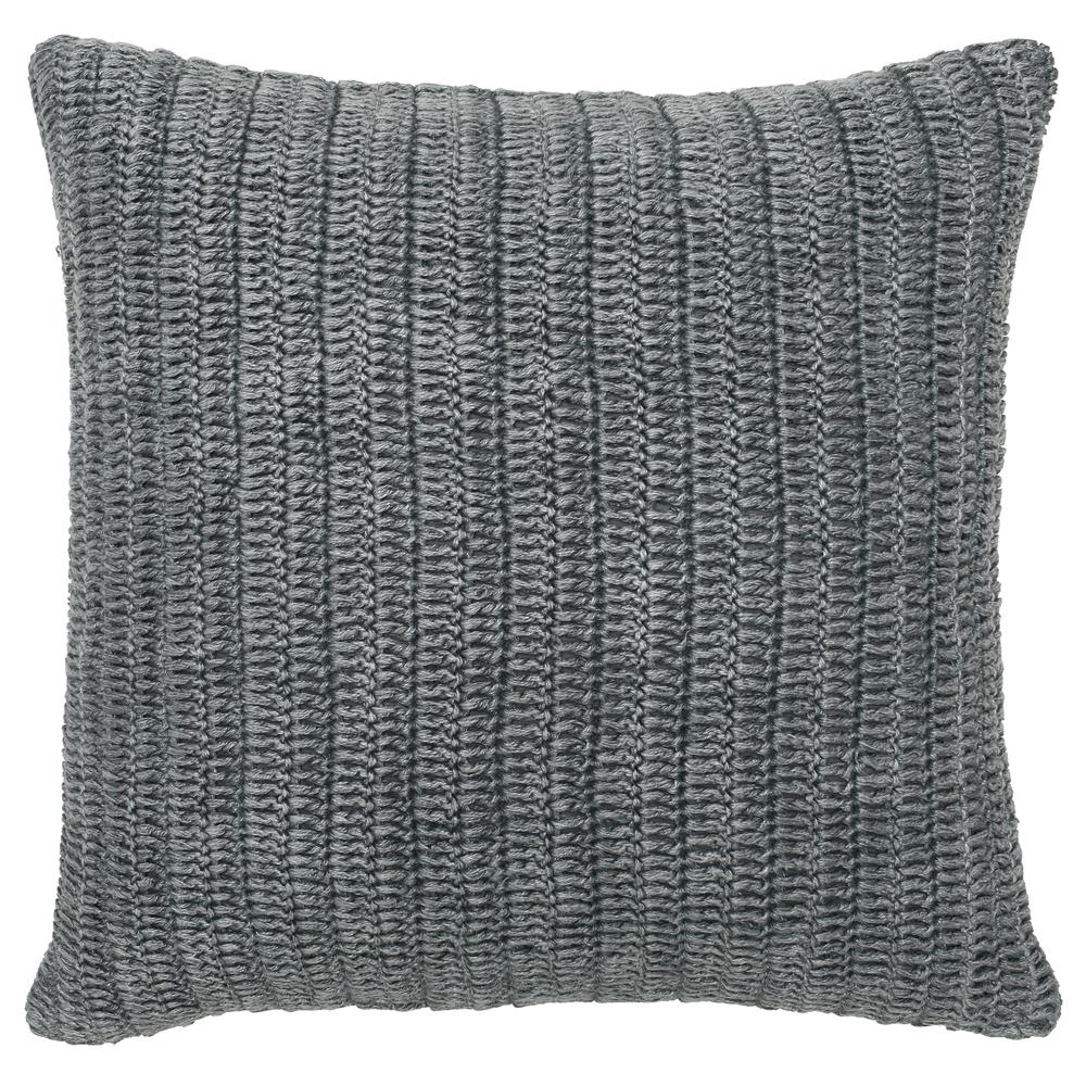 Kosas Home Marcie Knitted 22" Throw Pillow, Gray