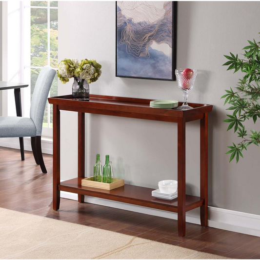 Ledgewood Console Table with Shelf, Mahogany