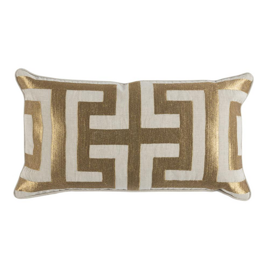 Kosas Home Carly Embroidered 14x26 Throw Pillow, Gold