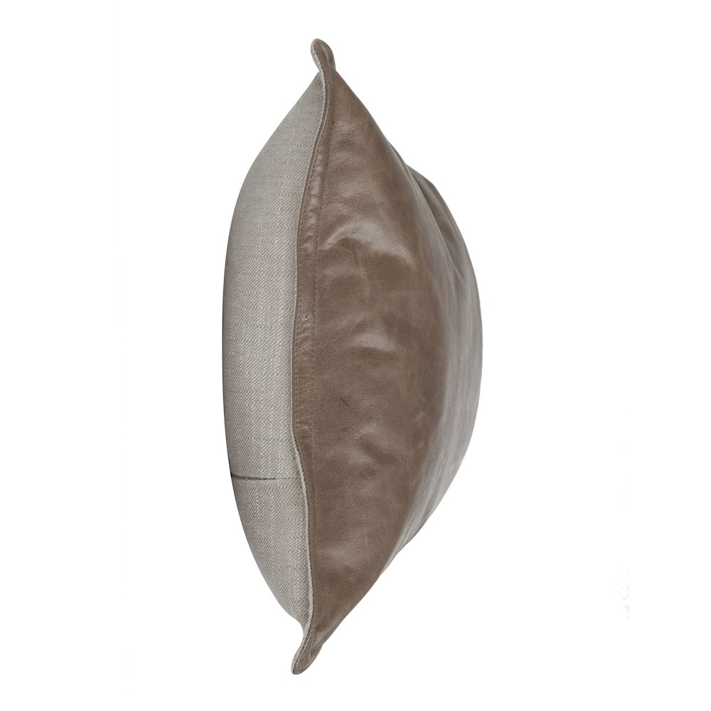 Kosas Home Cheyenne 100% Leather 22" Throw Pillow, Taupe