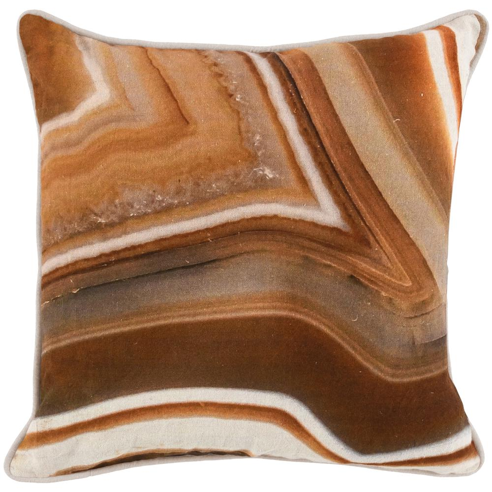 Kosas Home Aggie 18''x18'' Throw Pillow, Orange Brown