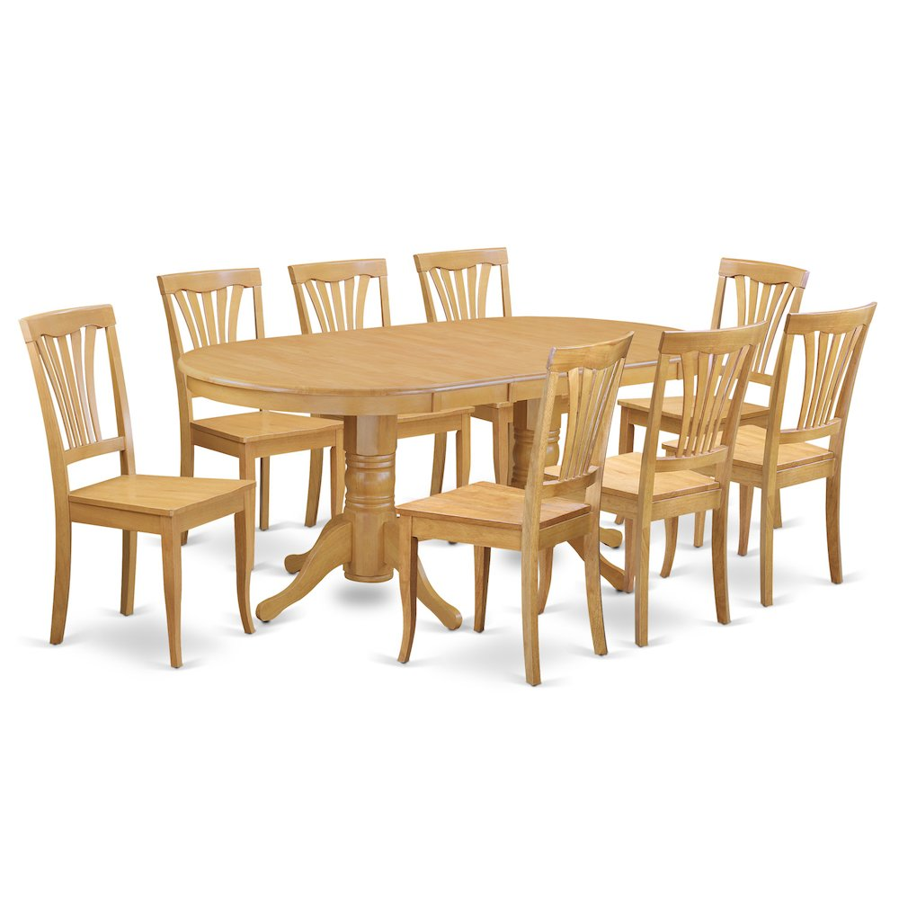 9  Pc  Dining  room  set  Dining  Table  Leaf  and  8  Dining  Chairs