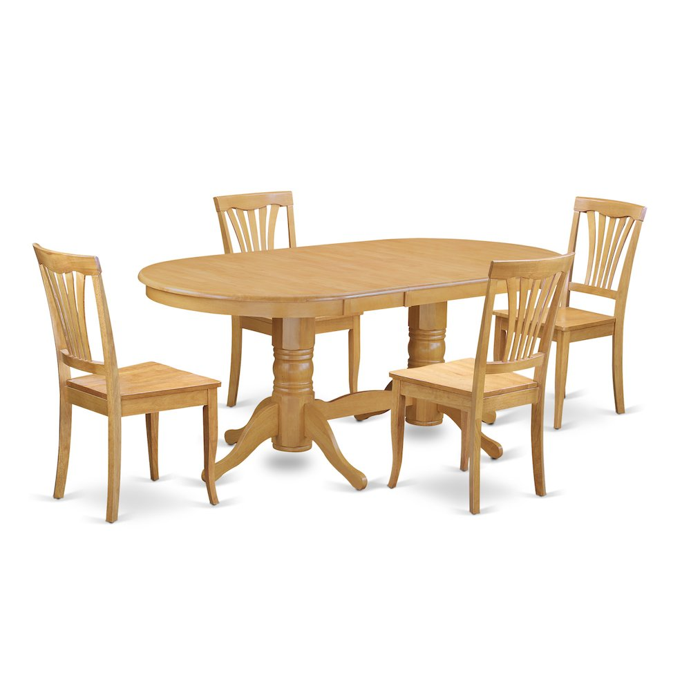 5  PC  Dining  room  set  Dining  Table  with  Leaf  and  4  Dining  Chairs