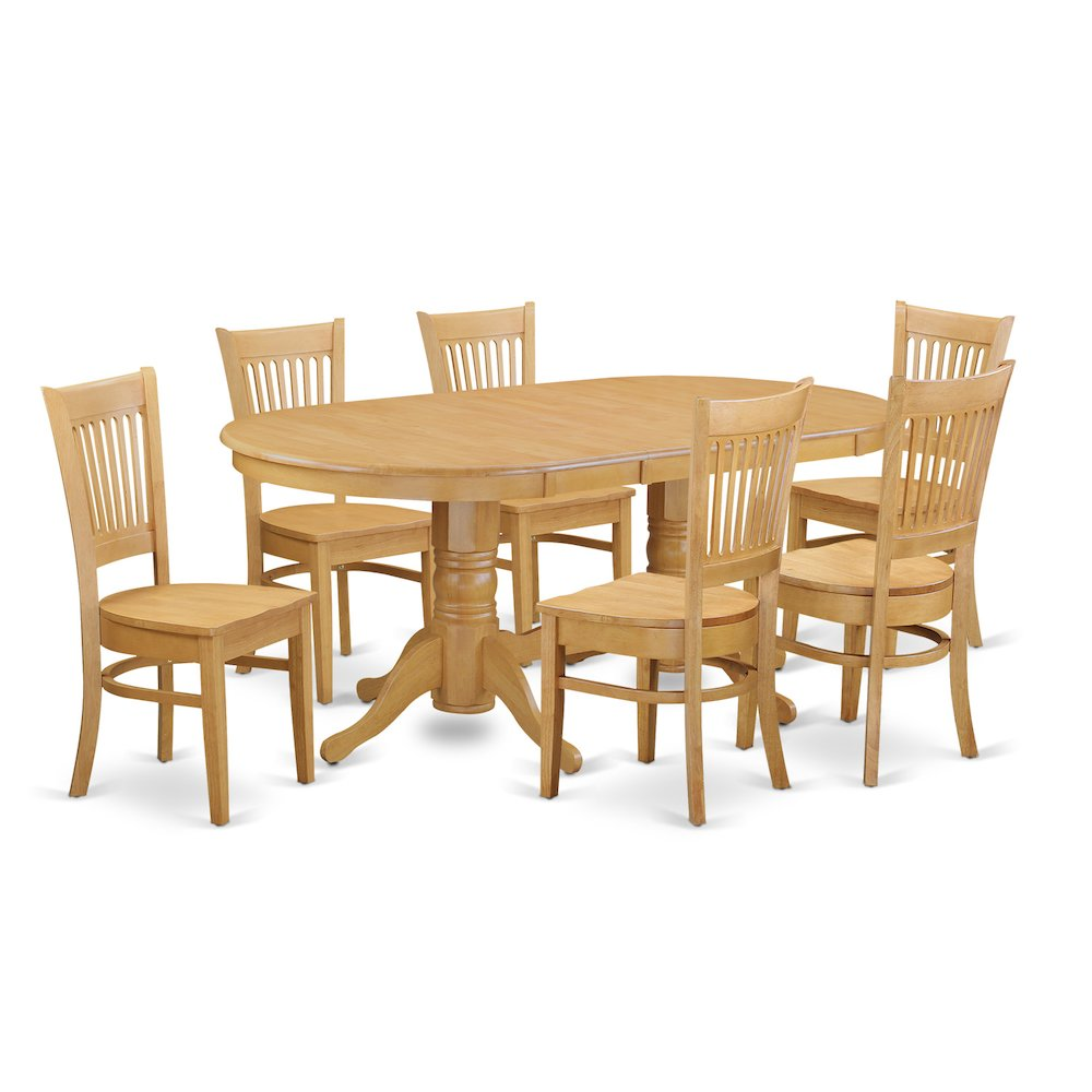 7  Pc  Dining  room  set  Dining  Table  with  Leaf  and  6  Dining  Chairs