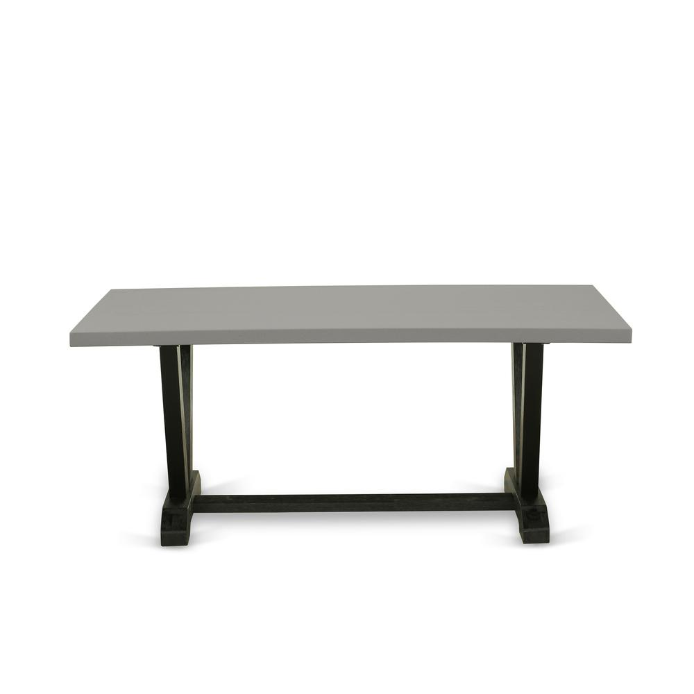 Dining Table Wire brushed Black & Cement, VT697