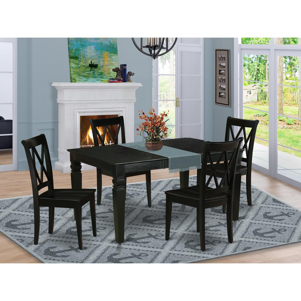 Dining Room Set Black, WECL5-BLK-W