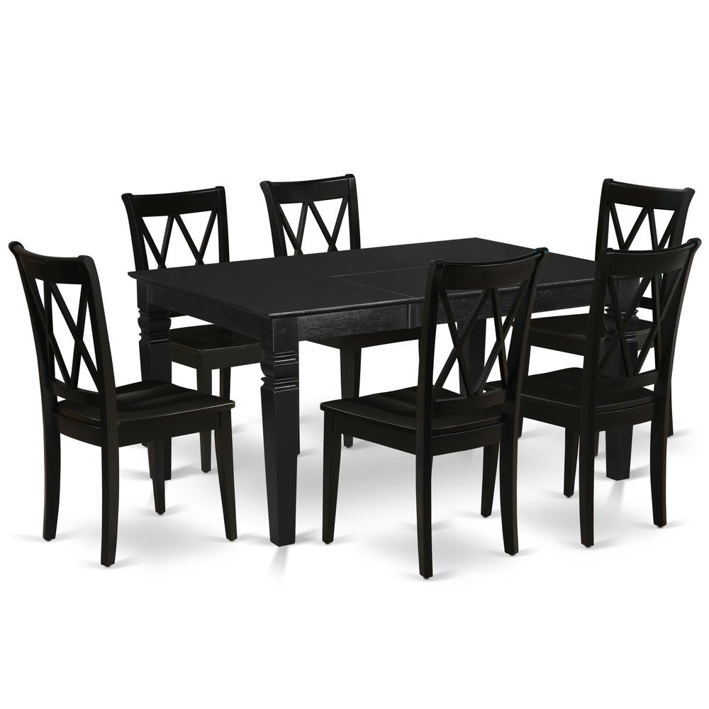 Dining Room Set Black, WECL7-BLK-W