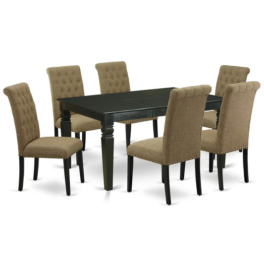 Dining Room Set Black, WEBR7-BLK-17