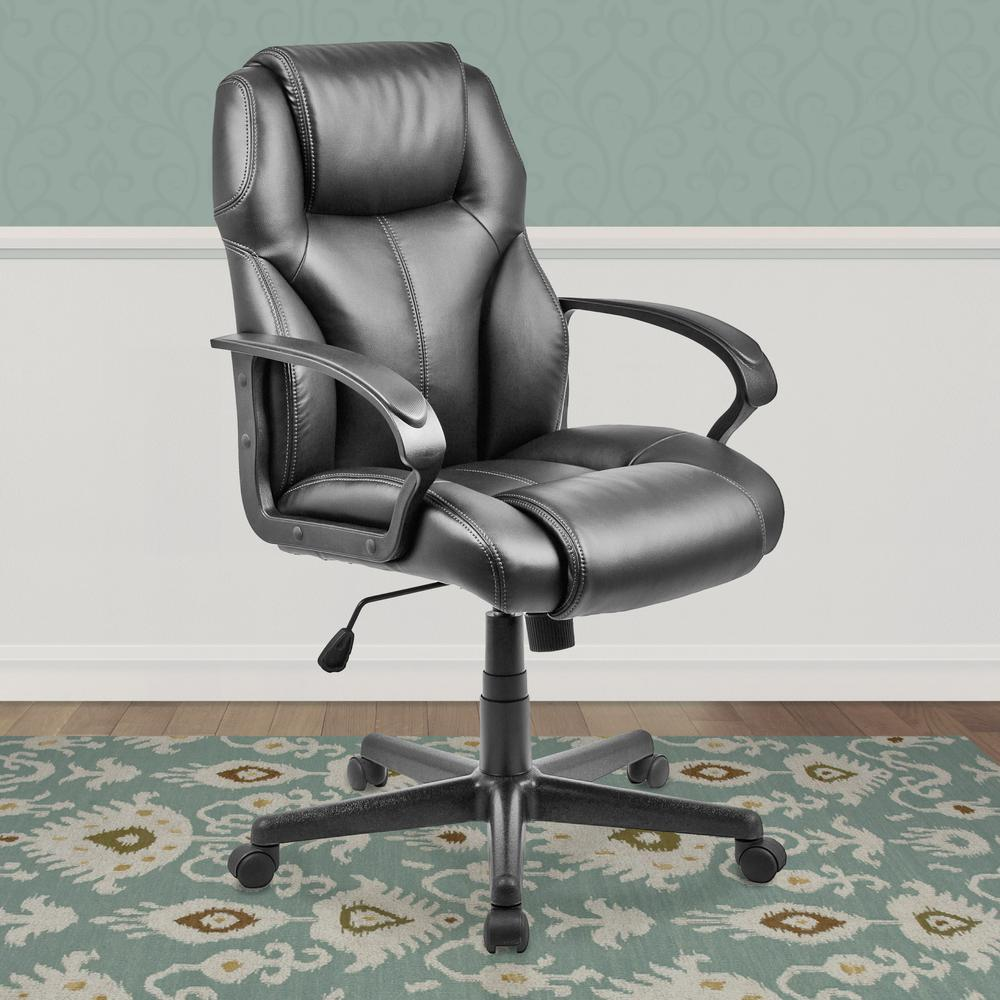 Workspace Black Leatherette Managerial Office Chair
