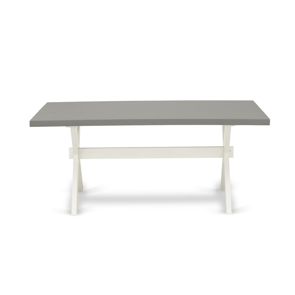 Dining Table Wire brushed Linen White & Cement, XT096