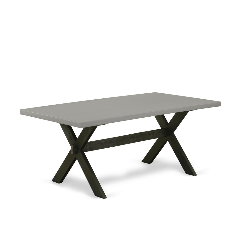 Dining Table Wire brushed Black & Cement, XT697