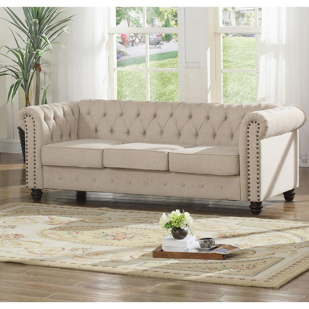 Venice Upholstered Living 2-piece Sofa and Loveseat