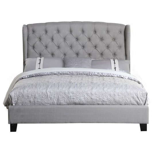 Frances Upholstered Linen Blend Platform Bed