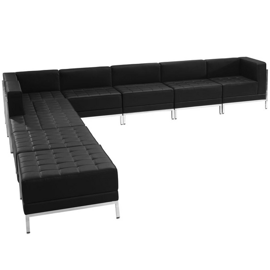 HERCULES Imagination Series Black LeatherSoft Sectional Configuration, 9 Pieces