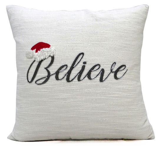 Vibhsa 20" x 20" Christmas Throw Pillow with text