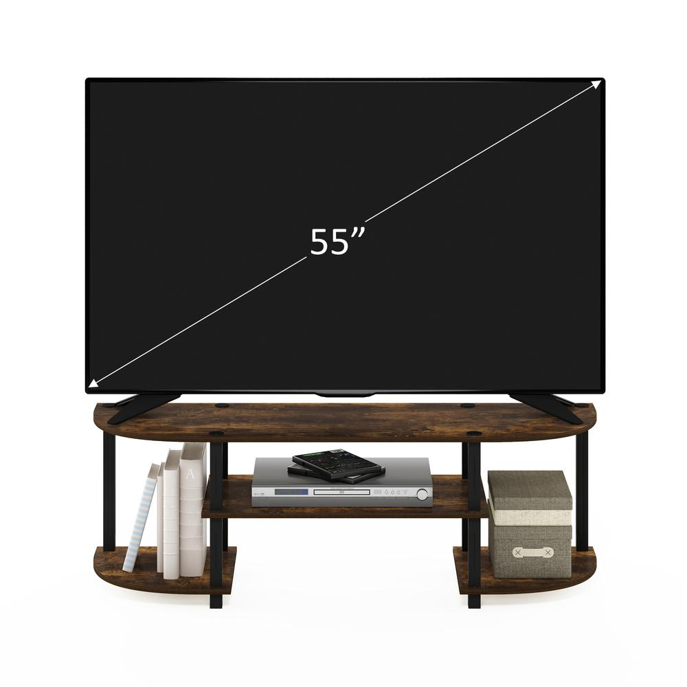 Furinno Turn-S-Tube Wide TV Entertainment Center, Amber Pine/Black