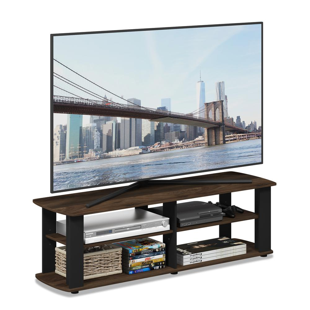 Furinno Nelly Entertainment Center TV Stand, Columbia Walnut/Black