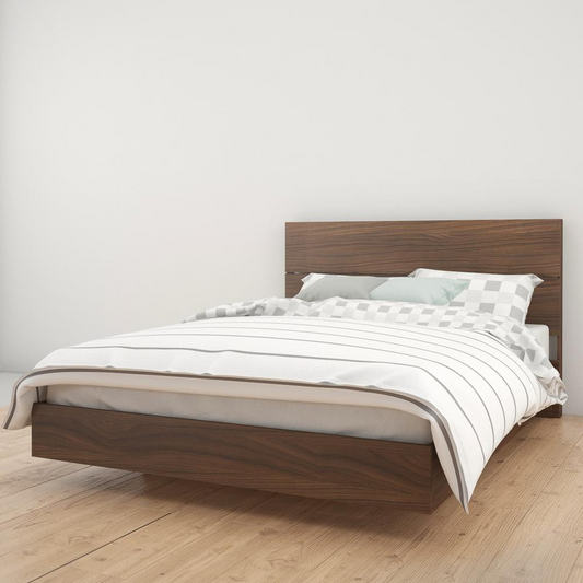 Nexera 2 Piece Queen Size Bedroom Set, Walnut