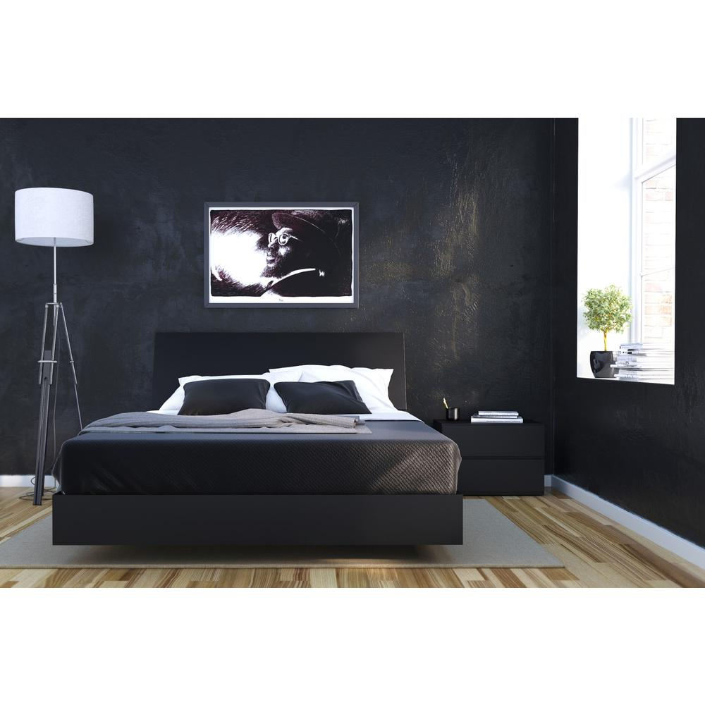 Corbo 3 Piece Queen Size Bedroom Set, Black