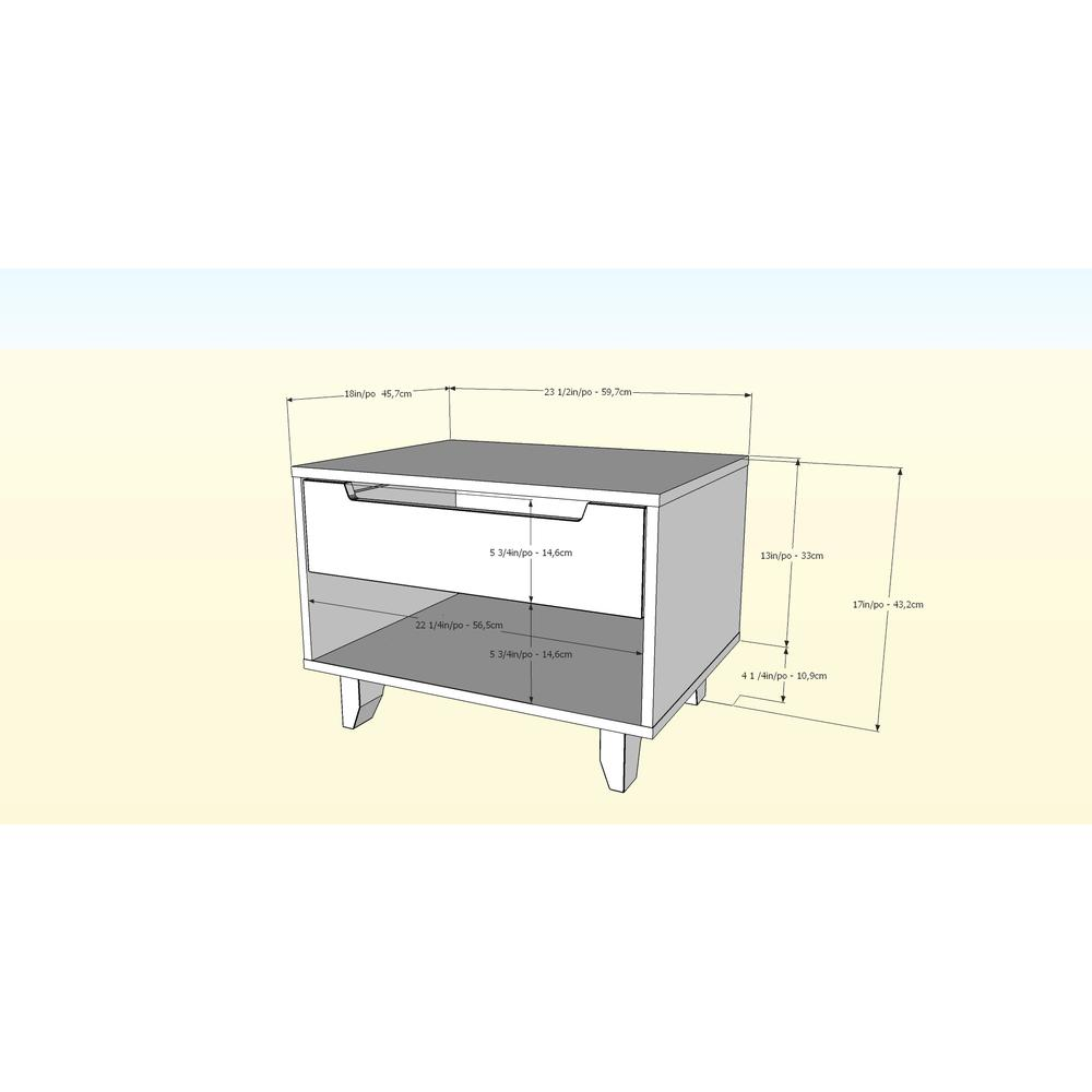 Mystik 3 Piece Full Size Bedroom Set, Walnut & Charcoal