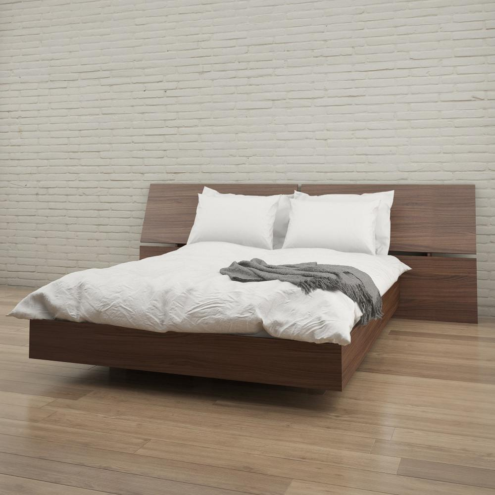 Nexera 2 Piece Queen Size Bedroom Set, Walnut