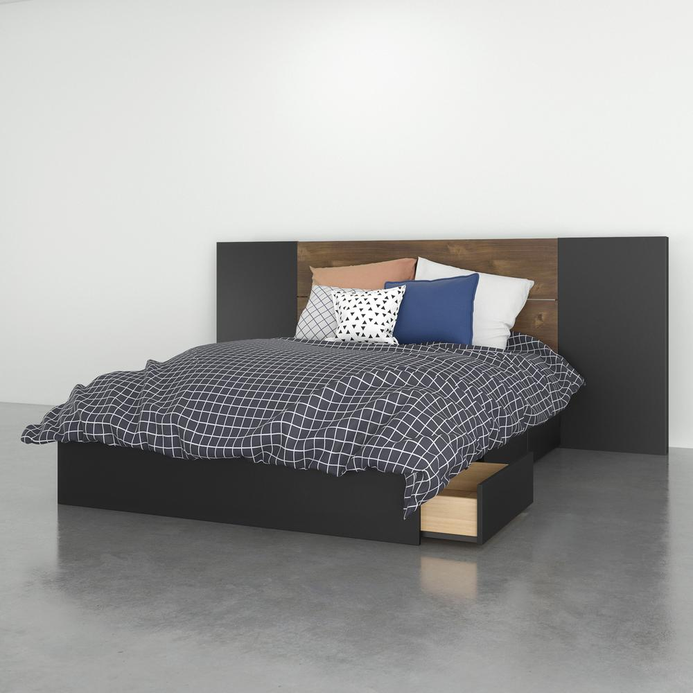 Nexera 3 Piece Full Size Bedroom Set, Truffle & Black