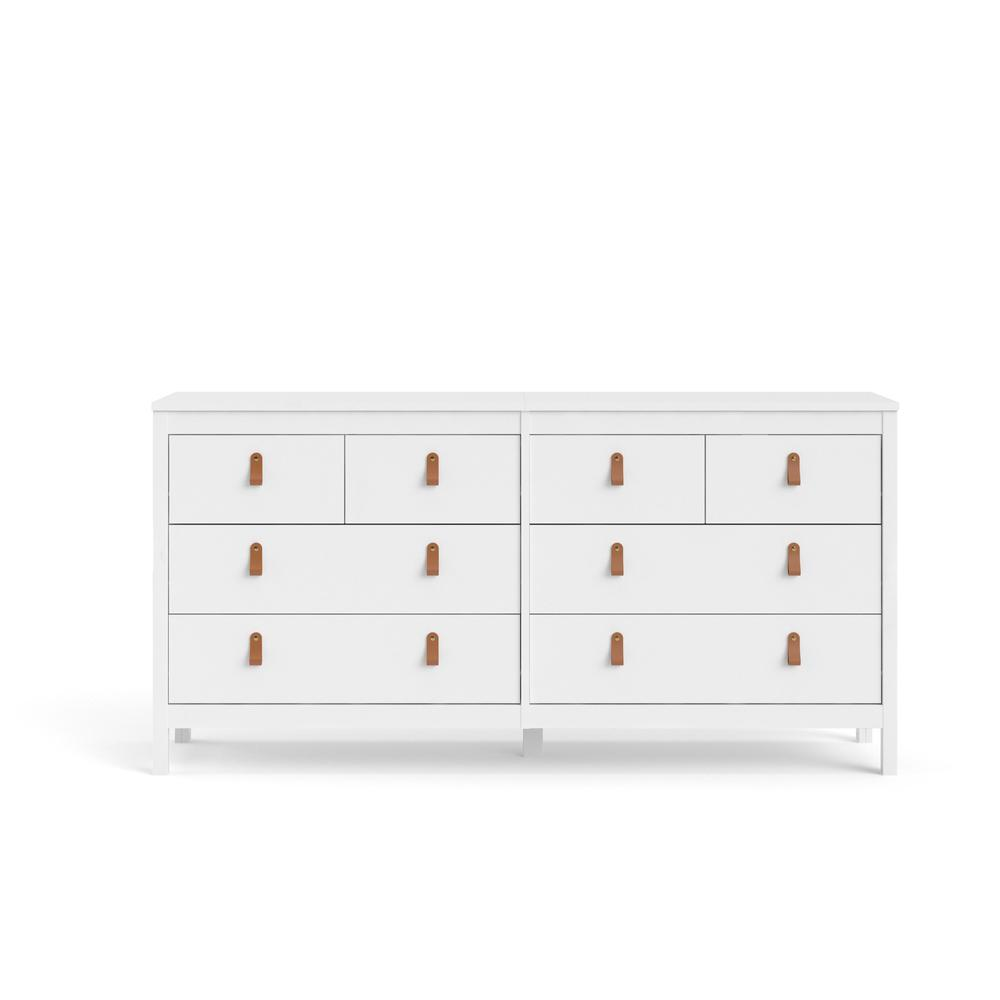 Madrid 8 Drawer Double Dresser , White