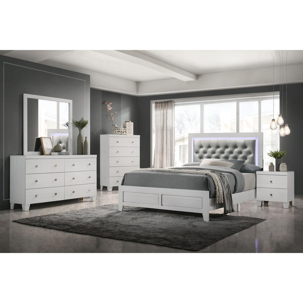 Picket House Furnishings Icon Queen Panel 5PC Bedroom Set in White