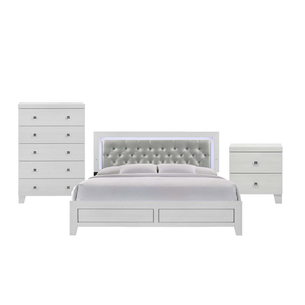 Picket House Furnishings Icon King Panel 3PC Bedroom Set in White