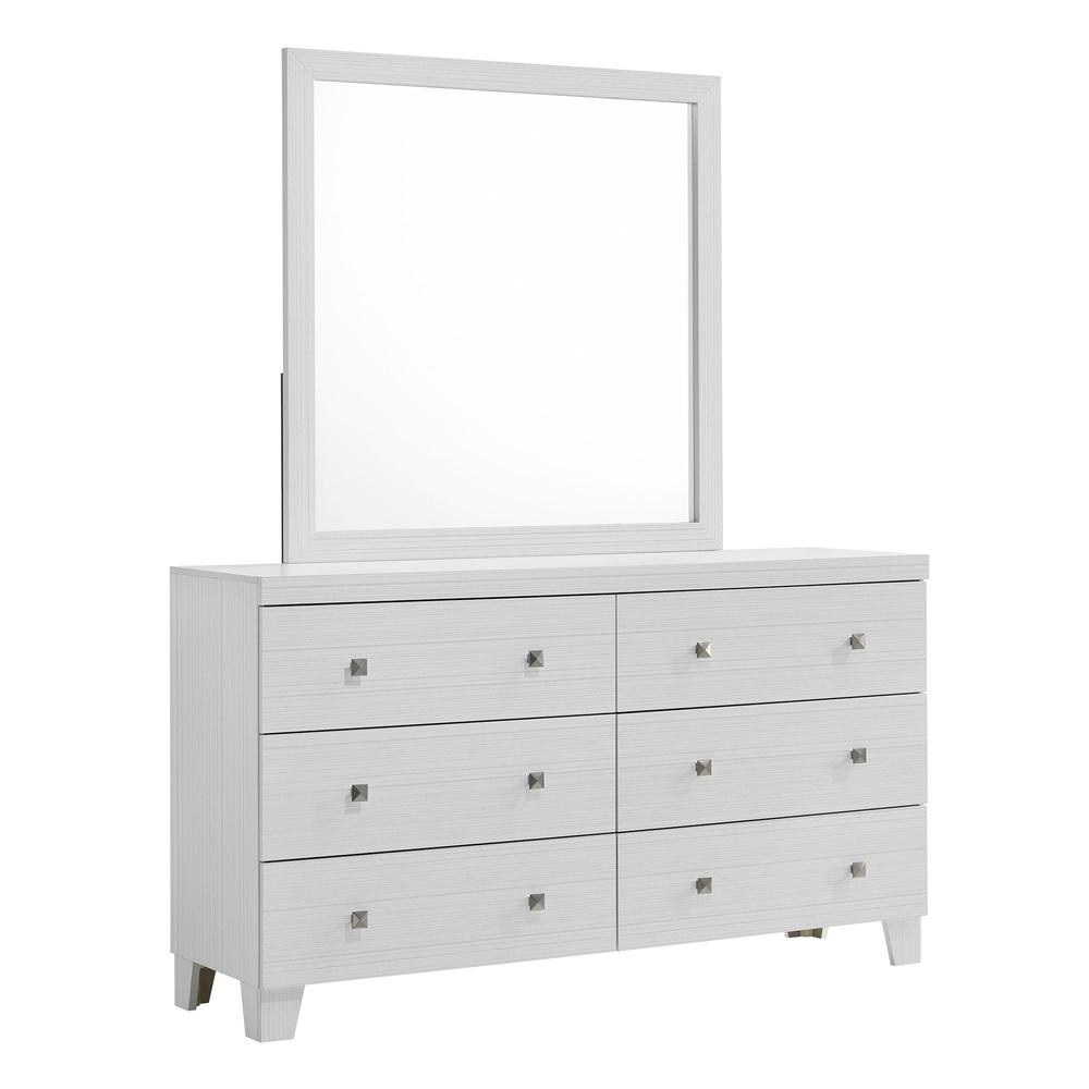 Picket House Furnishings Icon 6-Drawer Dresser & Mirror Set in White