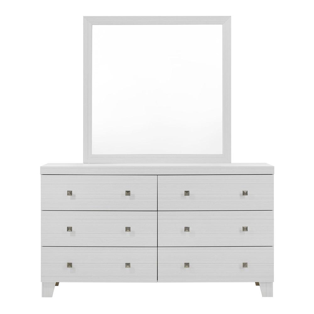 Picket House Furnishings Icon 6-Drawer Dresser & Mirror Set in White