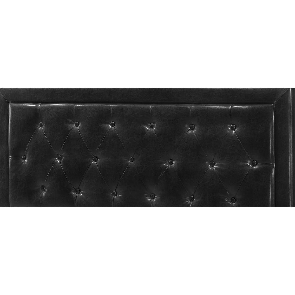 Black Faux Leather Panel Bed - Full