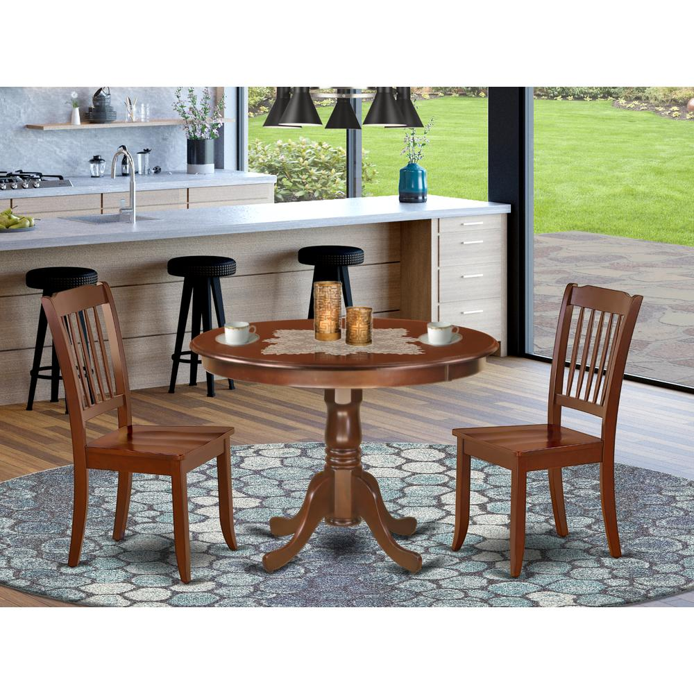 Dining Room Set Mahogany, HLDA3-MAH-W