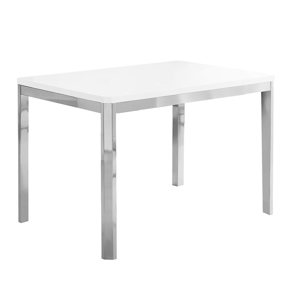 DINING TABLE - 32"X 48" / WHITE / CHROME METAL