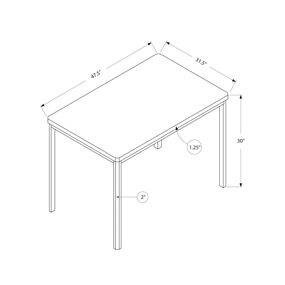 DINING TABLE - 32"X 48" / WHITE / CHROME METAL