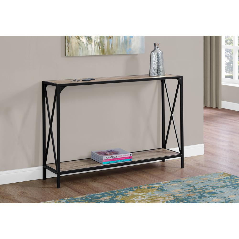 CONSOLE TABLE - 48"L / DARK TAUPE / BLACK