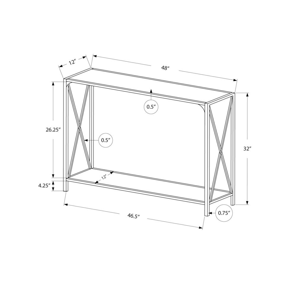 CONSOLE TABLE - 48"L / DARK TAUPE / BLACK