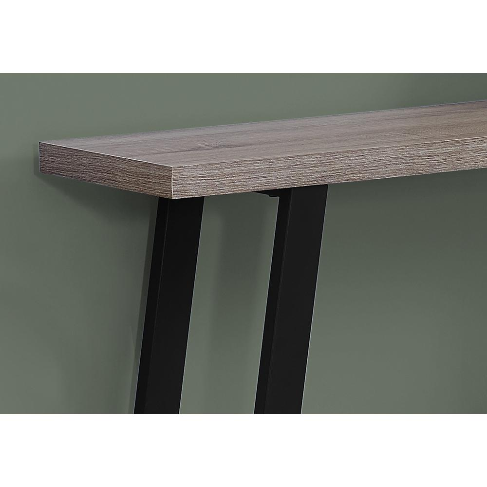 CONSOLE TABLE - 48"L / DARK TAUPE / BLACK WITH SHELF