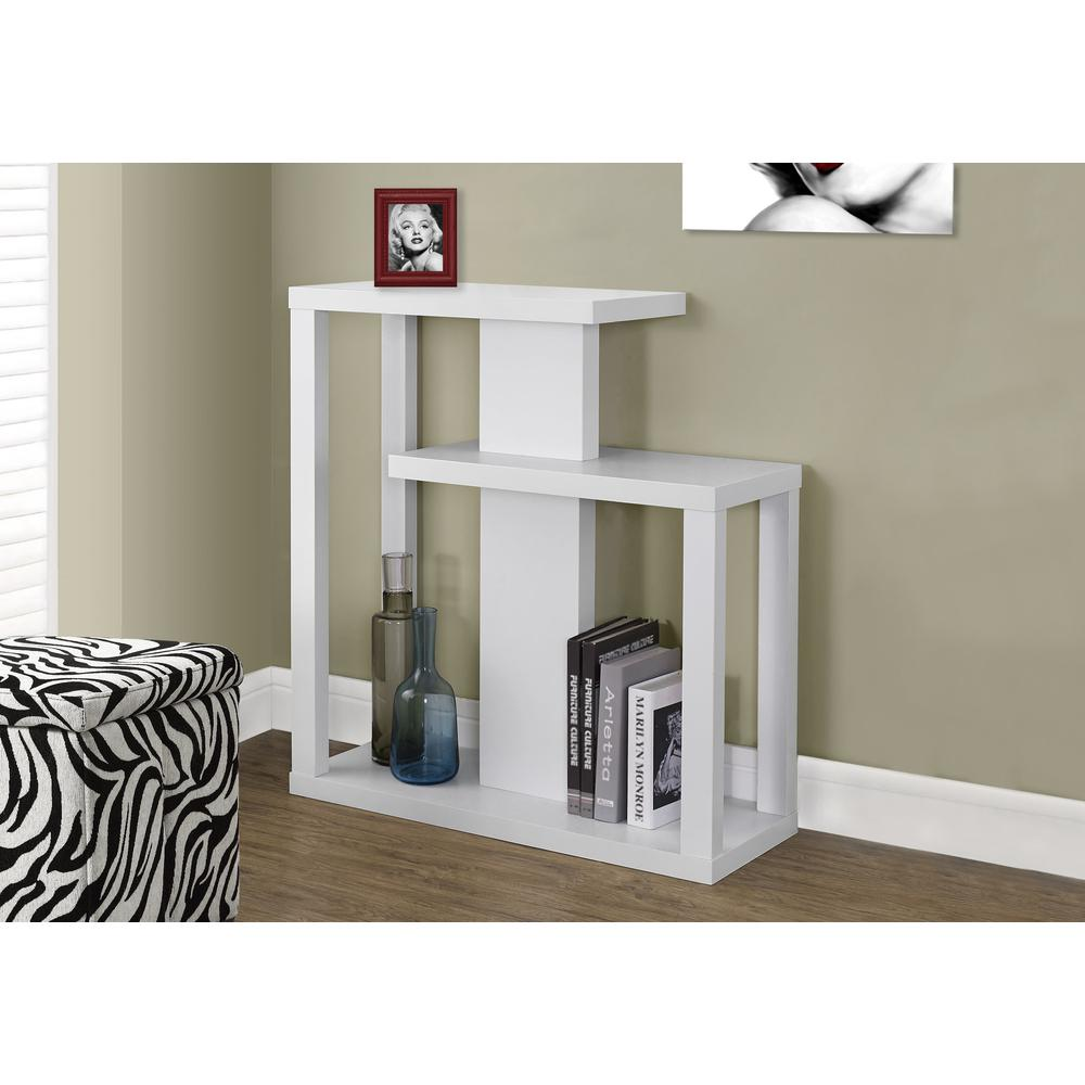 ACCENT CONSOLE TABLE - 32"L / WHITE WITH SHELVING