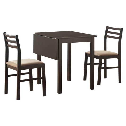 DINING SET - 3PCS SET / CAPPUCCINO SOLID-TOP DROP LEAF