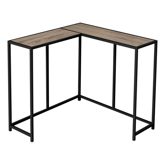 ACCENT TABLE - 36"L / DARK TAUPE / BLACK CORNER CONSOLE