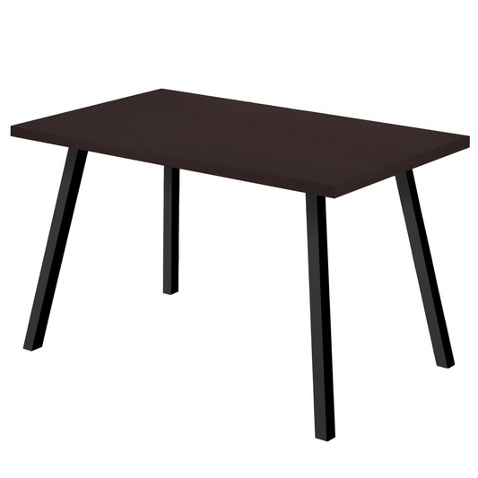 DINING TABLE - 36"X 60" / CAPPUCCINO / BLACK METAL