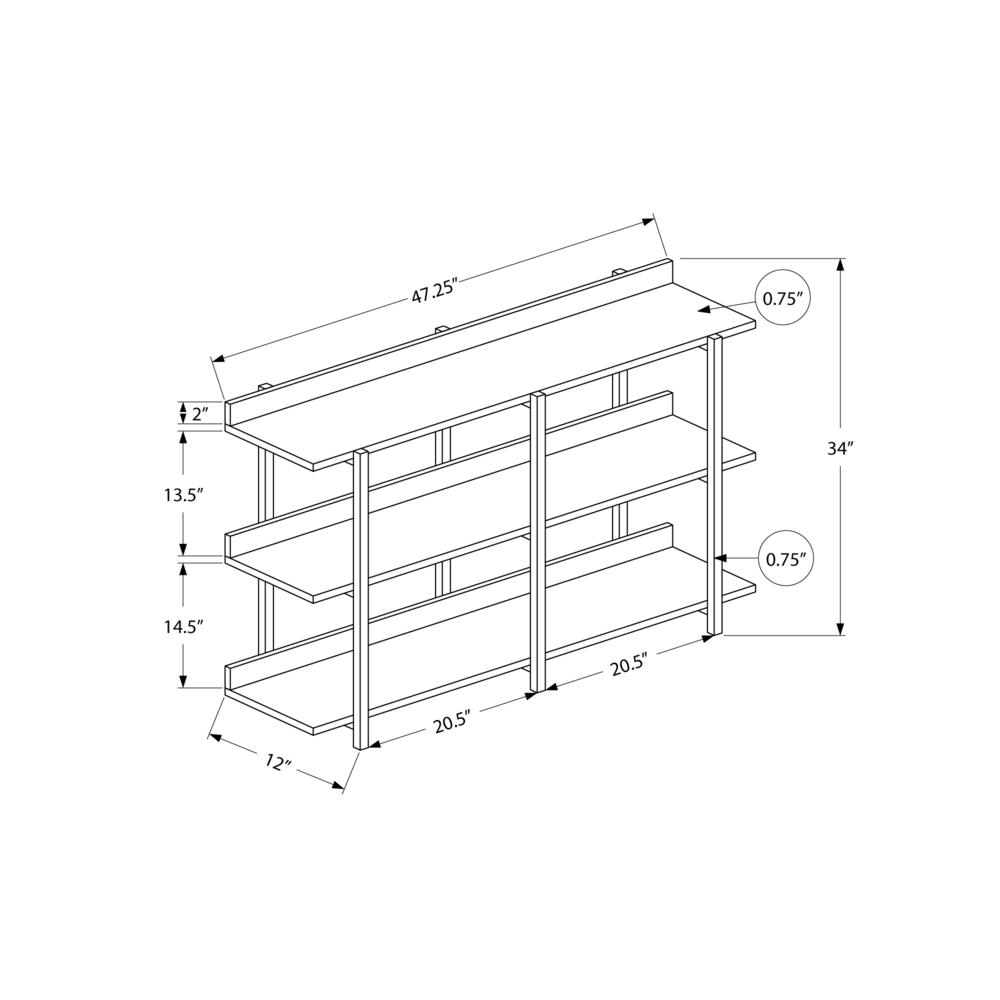 ACCENT TABLE - 48"L / ESPRESSO / BLACK METAL HALL CONSOLE